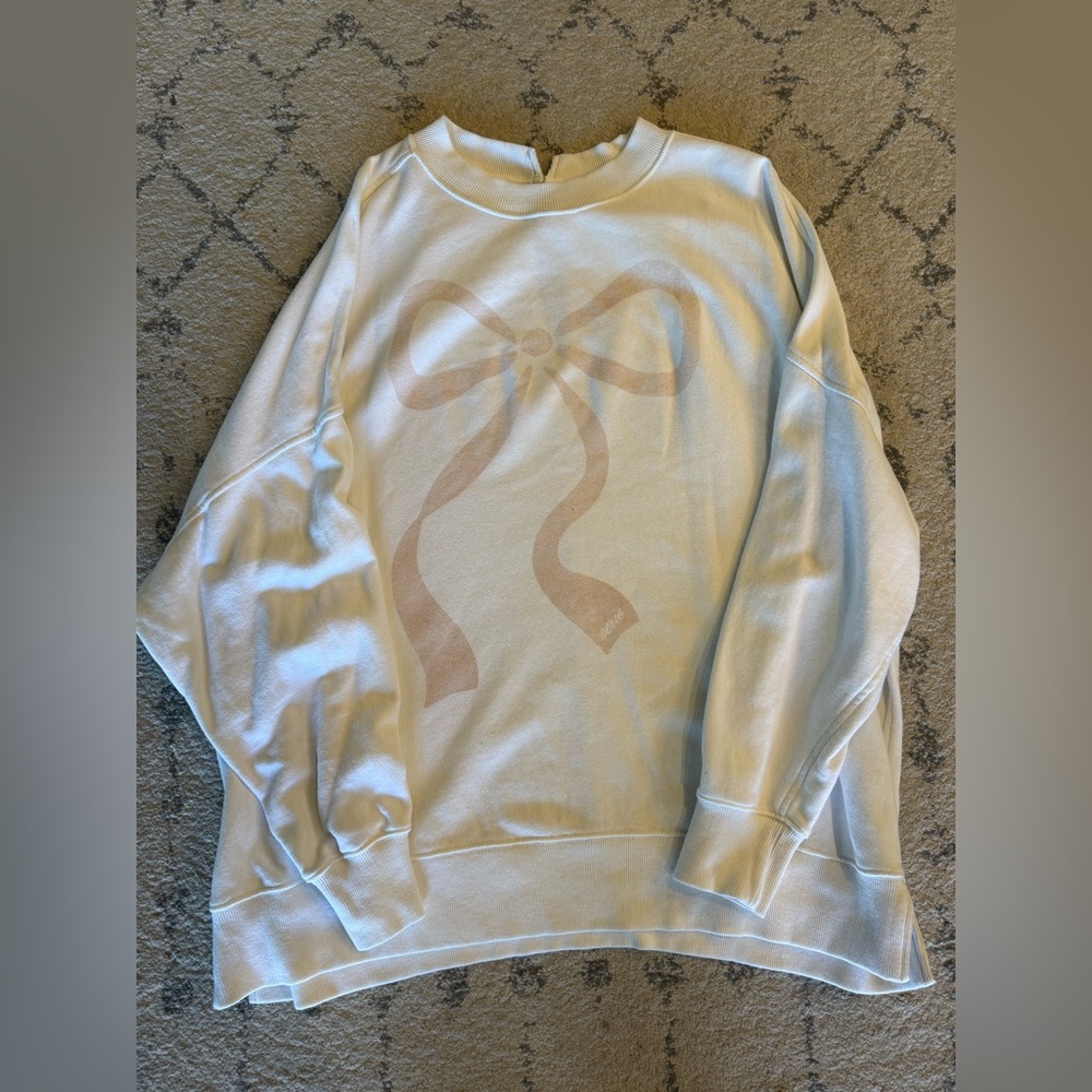 Aerie Pink Bow Sweatshirt - Picture 2 of 5